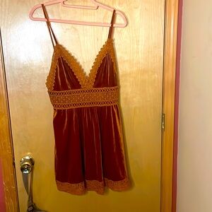 Cider Large US10  Velour Rust colored mini dress